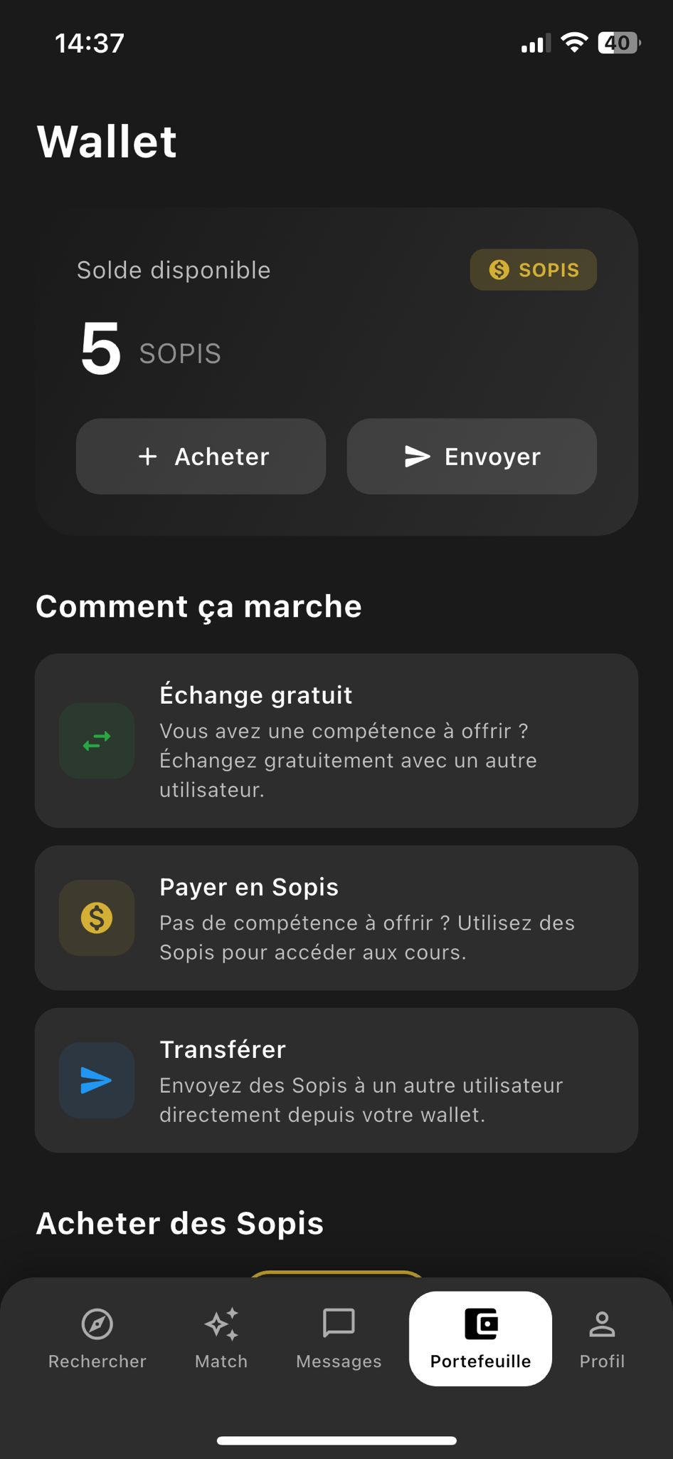 SkillSwap Wallet - Gérez vos Sopis